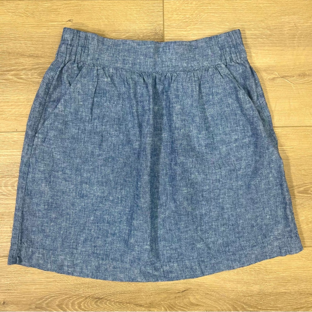 Loft Outlet Linen Blend Skirt Womens XXSP Blue Pockets